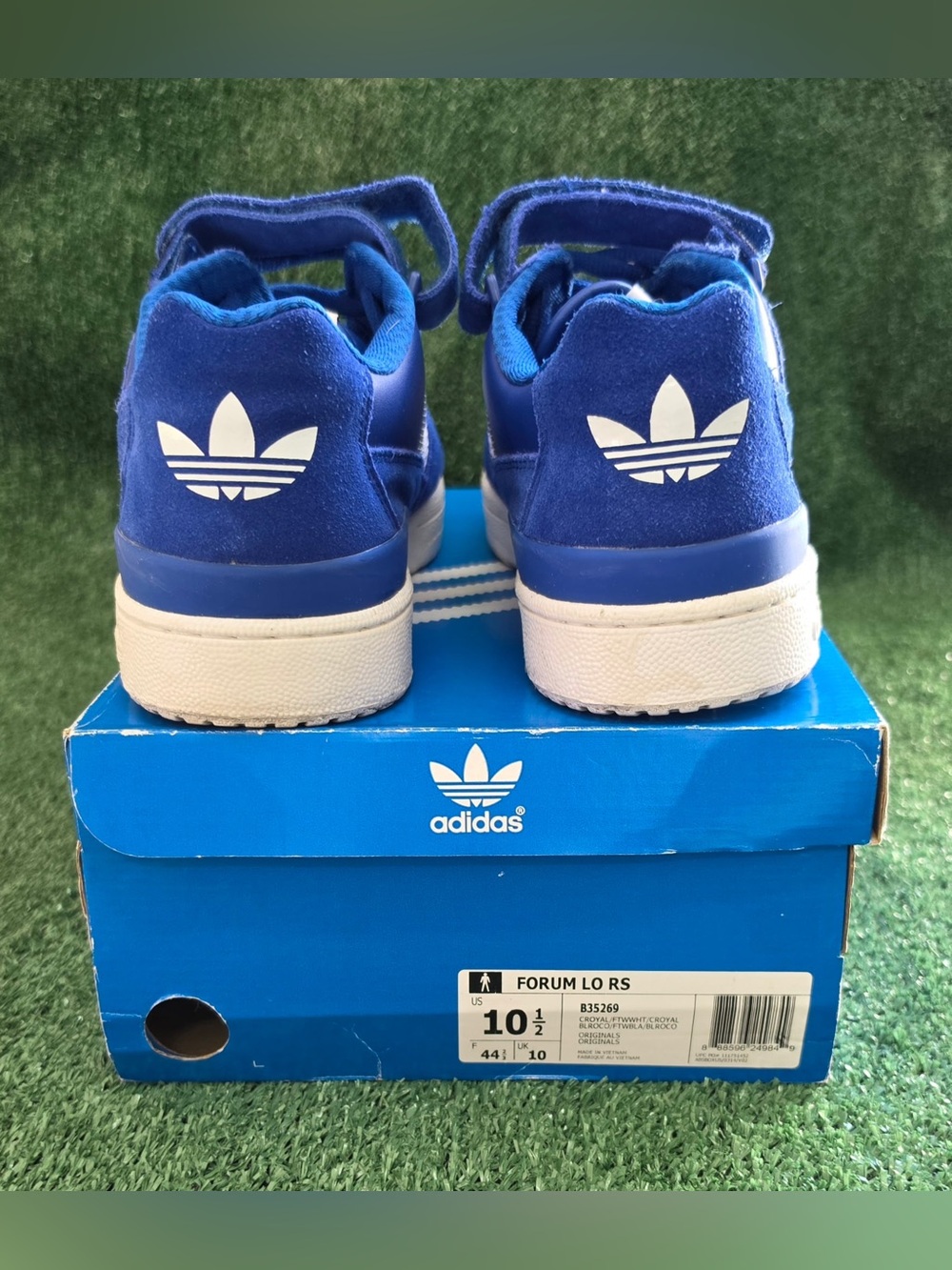 Mens adidas Blue Forum Low Sneakers with Trefoil Logo